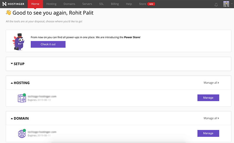 Hostinger Interface