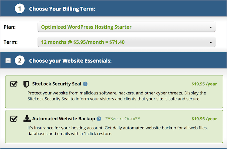 HostPapa Upsells